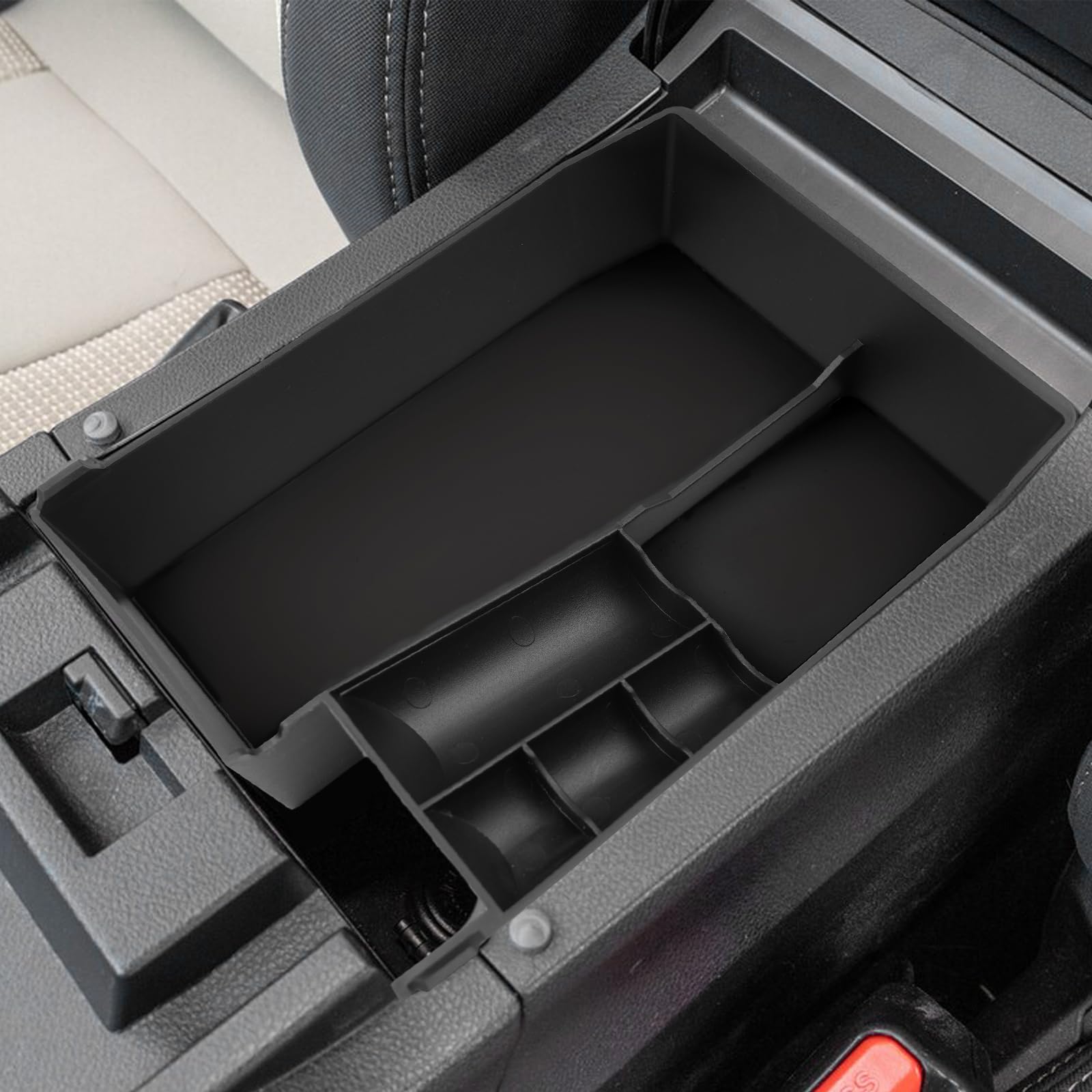 R RUIYA 2023 Outback Mittelkonsole Organizer für 2020–2023 Subaru Outback & Legacy Konsolenablagen für 2023 Subaru Zubehör [Nicht geeignet für Konsole mit dem CD-Player] (Oberer Organizer, Schwarz) von R RUIYA