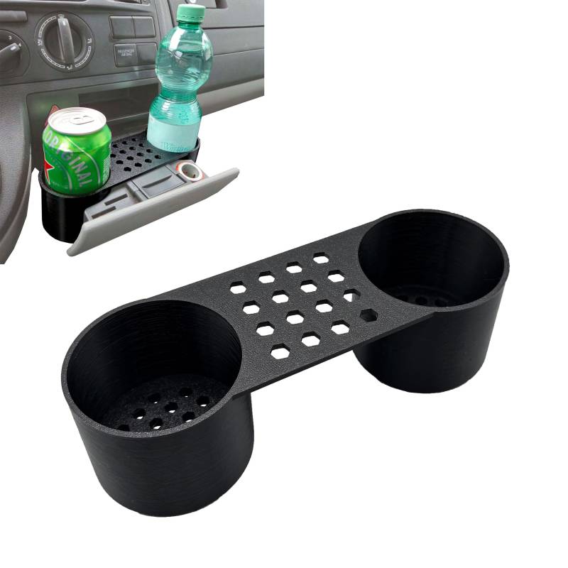 R-Satz Shop Becherhalter passend für VW T5 T5.1 Transporter für Mittelkonsole - Getränkehalter Volkswagen T5 Schwarz von R-Satz Shop