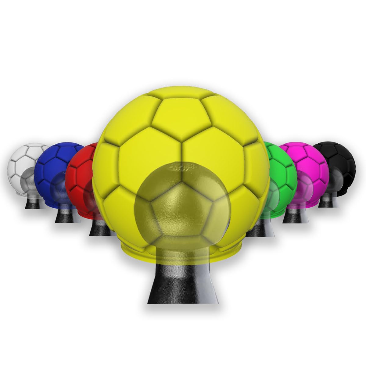 R-Satz Shop Anhängerkupplung Kappe Fußball Abdeckung Lustig - Auswahl aus 7 Farben - AHK Kugelschutz Schutzkappe (Gelb) von R-Satz Shop