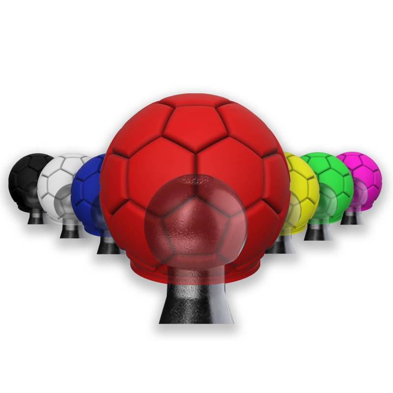 R-Satz Shop Anhängerkupplung Kappe Fußball Abdeckung Lustig - Auswahl aus 7 Farben - AHK Kugelschutz Schutzkappe (Rot) von R-Satz Shop