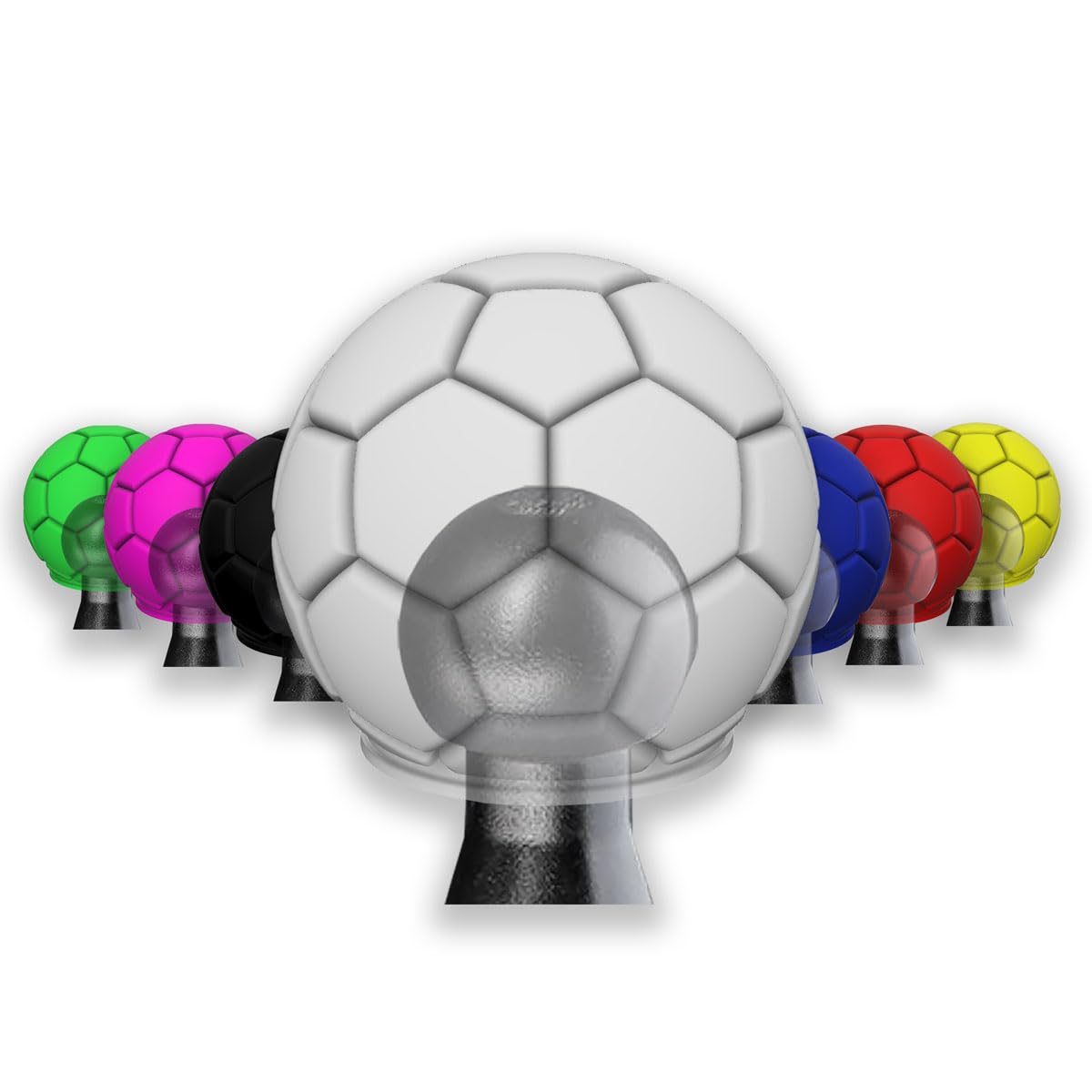 R-Satz Shop Anhängerkupplung Kappe Fußball Abdeckung Lustig - Auswahl aus 7 Farben - AHK Kugelschutz Schutzkappe (Weiß) von R-Satz Shop