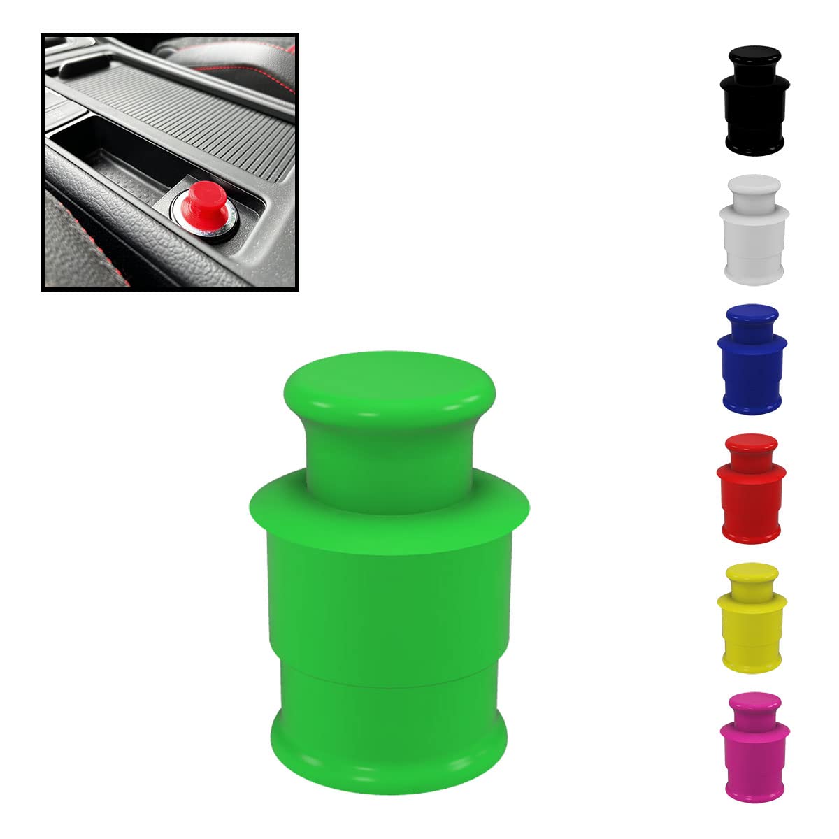 Zigarettenanzünder Abdeckung Steckdose 12V - Auswahl aus 7 Farben (Grün) von R-Satz Shop
