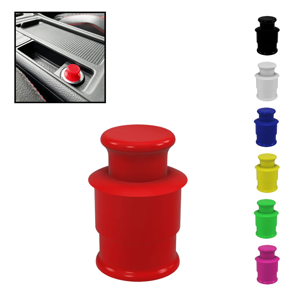 Zigarettenanzünder Abdeckung Steckdose 12V - Auswahl aus 7 Farben (Rot) von R-Satz Shop