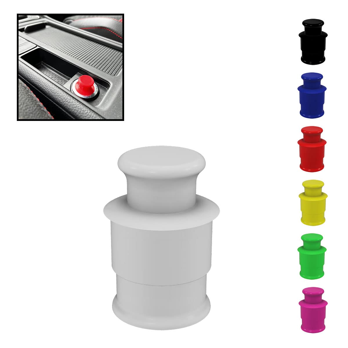 Zigarettenanzünder Abdeckung Steckdose 12V - Auswahl aus 7 Farben (Weiß) von R-Satz Shop
