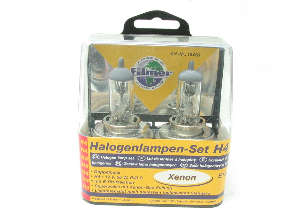 Filmer 16063 Halogenlampen-Set, H4 Xenon Paar Filmer 16063 Halogenlampen-Set, H4 Xenon Paar von R & C