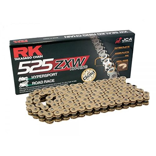 RK Gold Ultra-HD XW-Ring Motorradkette 525 ZXW 122 Glieder mit Nietschloß RK Gold Ultra-HD XW-Ring Motorradkette 525 ZXW 122 Glieder mit Nietschloß von R&K