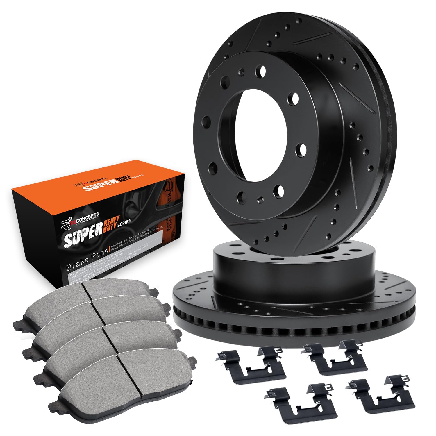 R1 Concepts Bremsen und Rotoren Kit | Bremsbeläge vorne | Bremsrotoren und Beläge | Optimum OEp Bremsbeläge und Rotoren | Hardware-Kit | passend für Cadillac DTS 2006–2011 von R1 Concepts