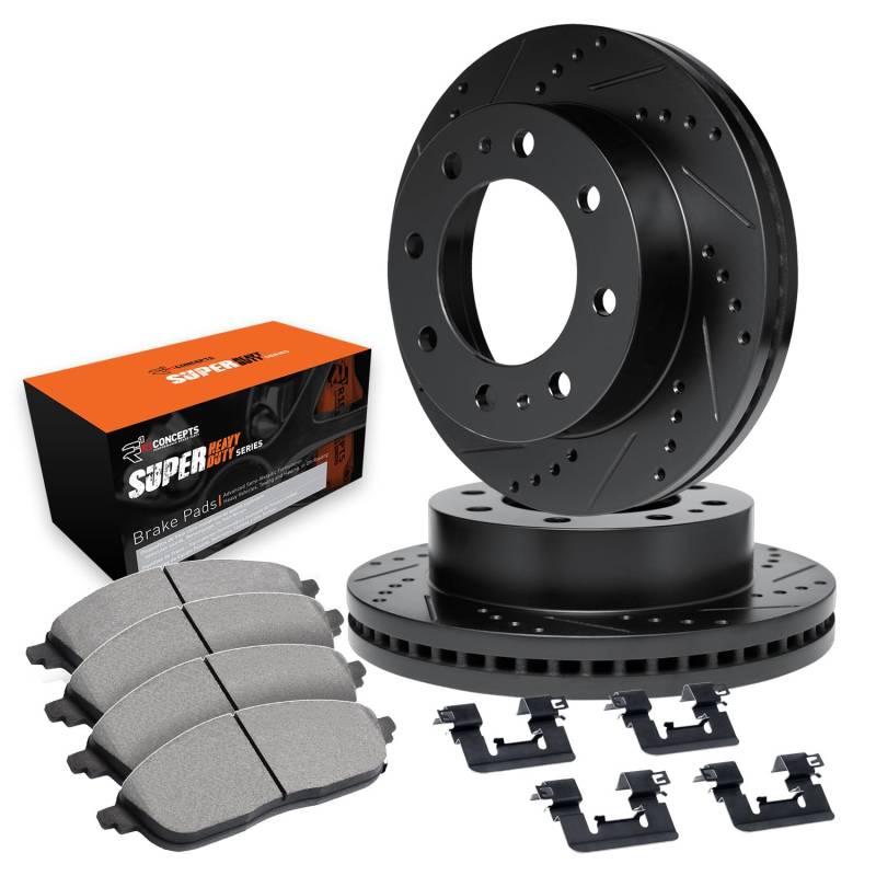 R1 Concepts Bremsen und Rotoren Kit | Bremsbeläge vorne | Bremsrotoren und Beläge | Optimum OEp Bremsbeläge und Rotoren | Hardware-Kit | passend für Cadillac DTS 2006–2011 von R1 Concepts