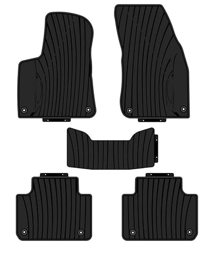 Passend für 2019–2023 Porsche Cayenne Fußmatten Vorder- und 2. Reihe Sitzauskleidung-Set 3D individuelle Passform Allwetter-Komplett-Set, schwarz von R5 AUTOMOTIVE