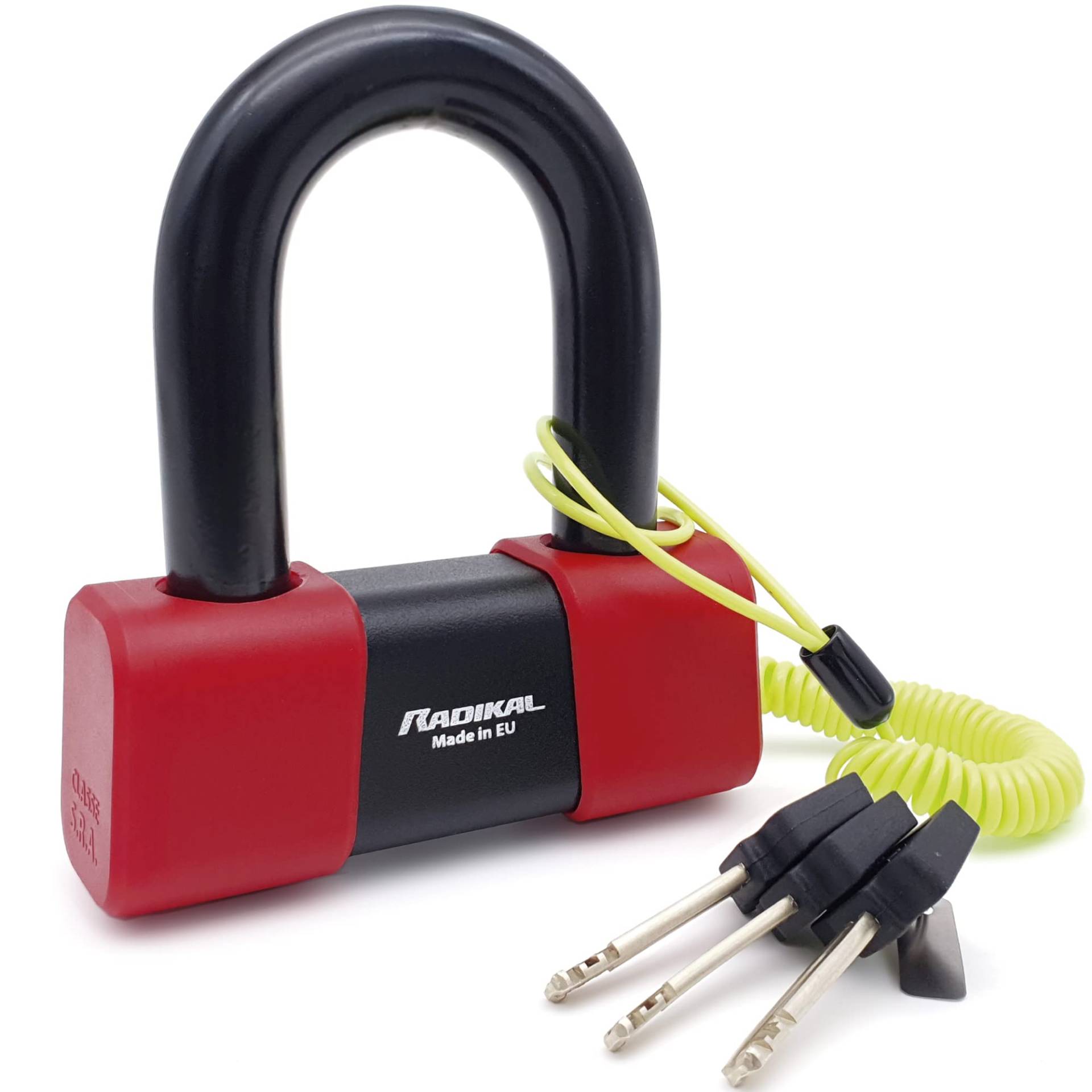 RADIKAL RK75 Zugelassenes Bremsscheibenschloss Motorrad Mini U, Laborgetesteter Hi-Tech Stahl Bügel 18mm, Doppelverriegelung, SEK DISCTECH, Mehrzweck, Erinnerungskabel, Motorradschloss Roller Schloss RADIKAL RK75 Zugelassenes Bremsscheibenschloss Motorrad Mini U, Laborgetesteter Hi-Tech Stahl Bügel 18mm, Doppelverriegelung, SEK DISCTECH, Mehrzweck, Erinnerungskabel, Motorradschloss Roller Schloss von RADIKAL