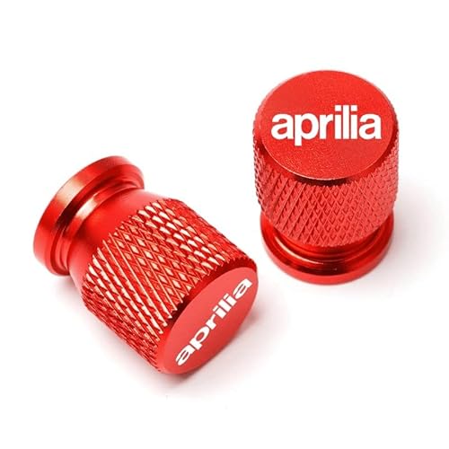 Motorrad-Reifenventilkappen luftdichte Abdeckung für Aprilia RSV4 TUONO V4R/Factory DORSODURO 750 1200 SHIVER 750 Pegaso 650 (Farbe: Rot) von RAFCAR