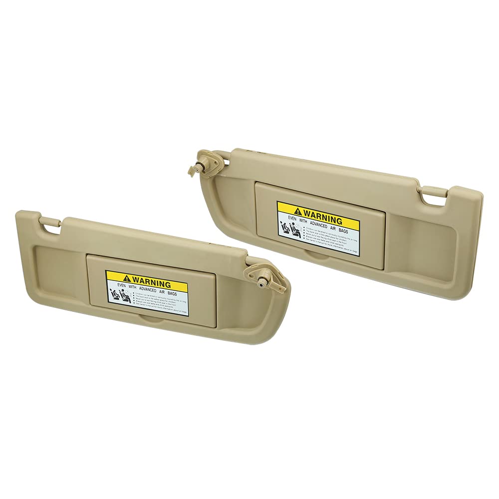 RAGBUSCLE Auto-Sonnenblende, UV-Blocker, kompatibel mit Honda Civic EX LX Se-dan SI Coupe 2006–2011, ersetzt 83280-SNA-01ZC, 83230-SNA-A01ZC, 83280-SNA-A01ZC, 2 Stück, Beige von RAGBUSCLE