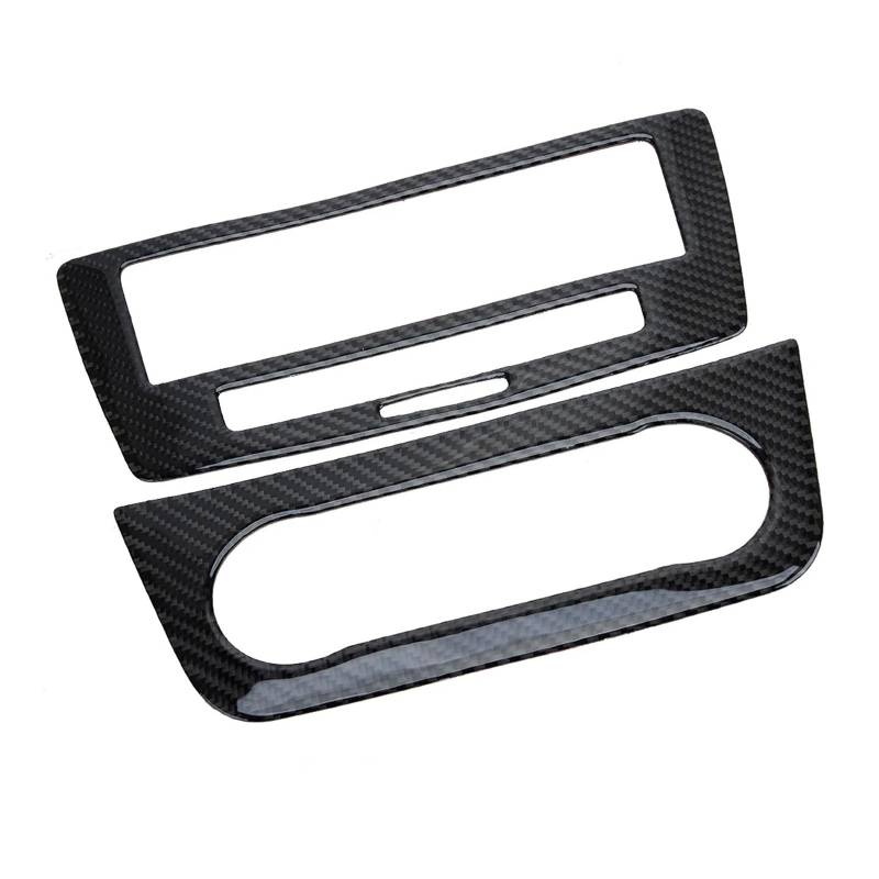 Armaturenbrett-Abdeckung Für Benz Für GLE W166 2015 2016 2017 2018 2019 Schwarze Kohlefaser 2-teilige Auto-Mittelkonsole CD-Panel-Abdeckungsverkleidung Zierleiste Mittelkonsole Armaturenbrett von RAGPUKMUAN