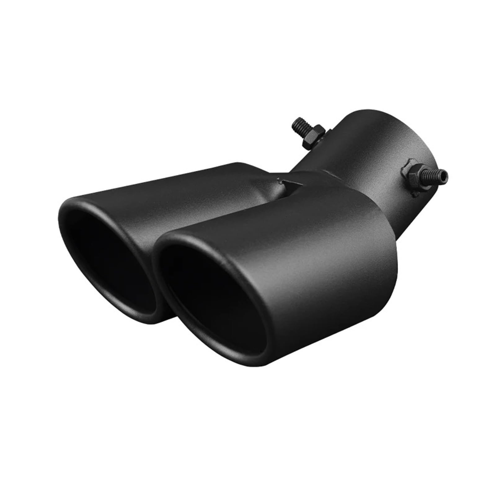 Auspuff Endrohr 1 Stücke Universal Auto Dual Outlet Auspuff Spitze Edelstahl Schwarz Auspuff Tipps Schalldämpfer Schwanz Doppel Rohr Rohr Tipps Auto Zubehör Auspuffendrohr(Black Bent) von RAGPUKMUAN