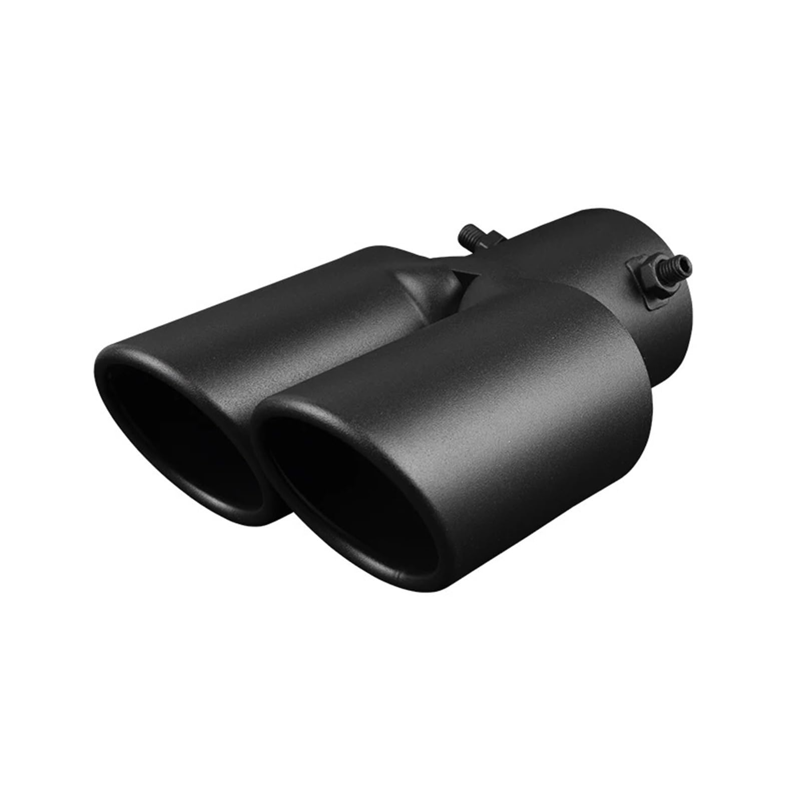 Auspuff Endrohr 1 Stücke Universal Auto Dual Outlet Auspuff Spitze Edelstahl Schwarz Auspuff Tipps Schalldämpfer Schwanz Doppel Rohr Rohr Tipps Auto Zubehör Auspuffendrohr(Black Straight) von RAGPUKMUAN