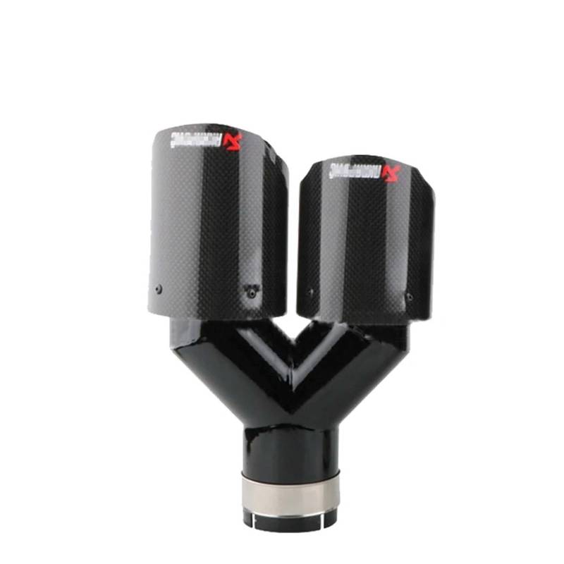 Auspuff Endrohr 63 Mm Schalldämpfer Auspuff Auspuffspitzen Aus Kohlefaser Hochwertige Y-förmige Doppelauspuffspitze Auspuffschalldämpfer Aus Rostfreiem Stahl Auspuffendrohr(1right) von RAGPUKMUAN
