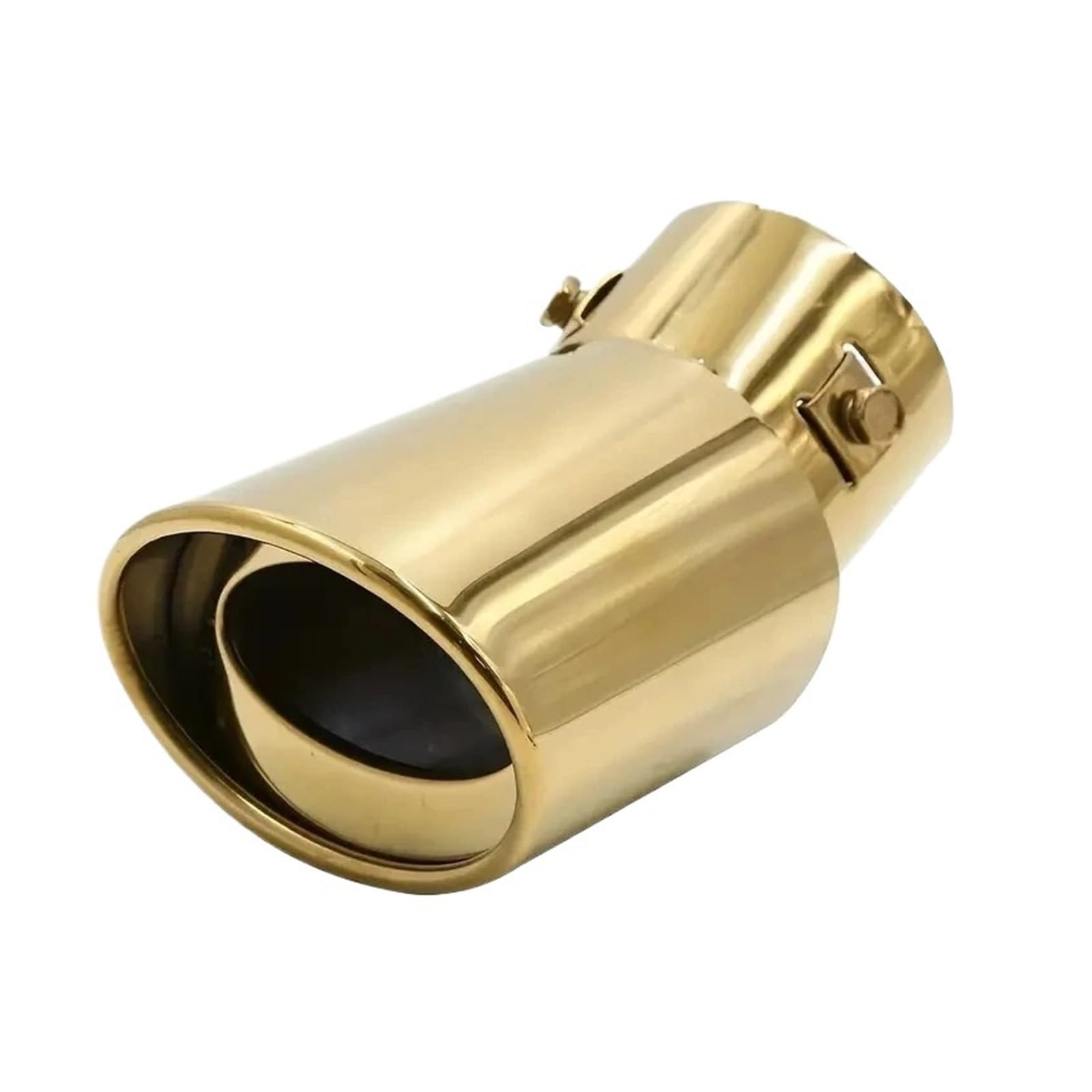 Auspuff Endrohr 63mm Kaliber Automotive Universal Auspuff Metall Schalldämpfer Spitze Edelstahl Gerade Biegung Auspuffrohr Schwanz Schalldämpfer Spitze Rohr AUT Auspuffendrohr(Golden Bent) von RAGPUKMUAN