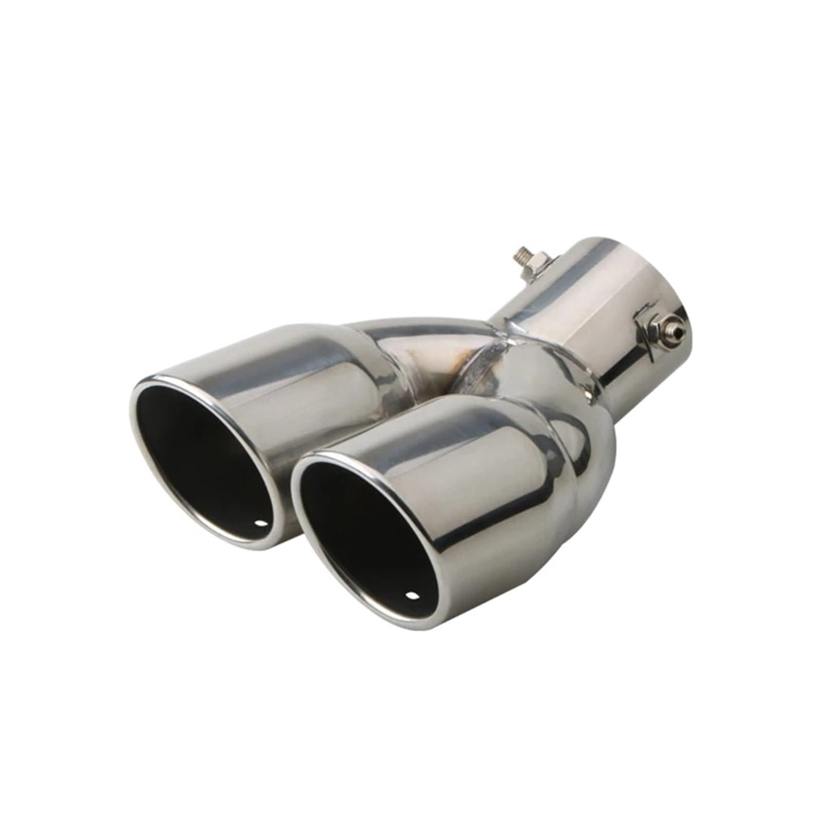 Auspuff Endrohr Auto Auspuffrohr Universeller Doppelauslass Auto Schalldämpferspitze Edelstahl Chrom Silber Endschalldämpferspitze Endrohr Auspuffendrohr(Silver Bent) von RAGPUKMUAN