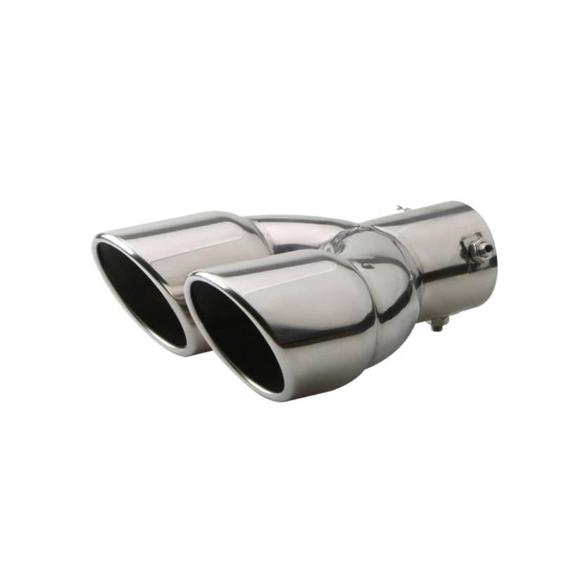 Auspuff Endrohr Auto Auspuffrohr Universeller Doppelauslass Auto Schalldämpferspitze Edelstahl Chrom Silber Endschalldämpferspitze Endrohr Auspuffendrohr(Silver Straight) von RAGPUKMUAN