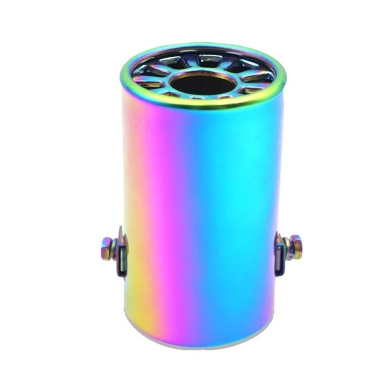 Auspuff Endrohr Autozubehör Auspuffrohr Schalldämpfer Edelstahl Auto Auspuff Schalldämpfer Spitze Rohre Mit Netz Auto Heck Auspuff Schalldämpfer Schwanz Tipps Auspuffendrohr(Colorful) von RAGPUKMUAN