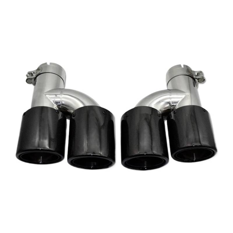 Auspuff Endrohr Für 640i 535i 2013 Auto-Auspuffblende Doppel-Auspuffrohr Edelstahl-Auto-Auspuffblende H-Form Stoßstangen-Auspuffblende Auspuffendrohr(Carbon Fiber A) von RAGPUKMUAN