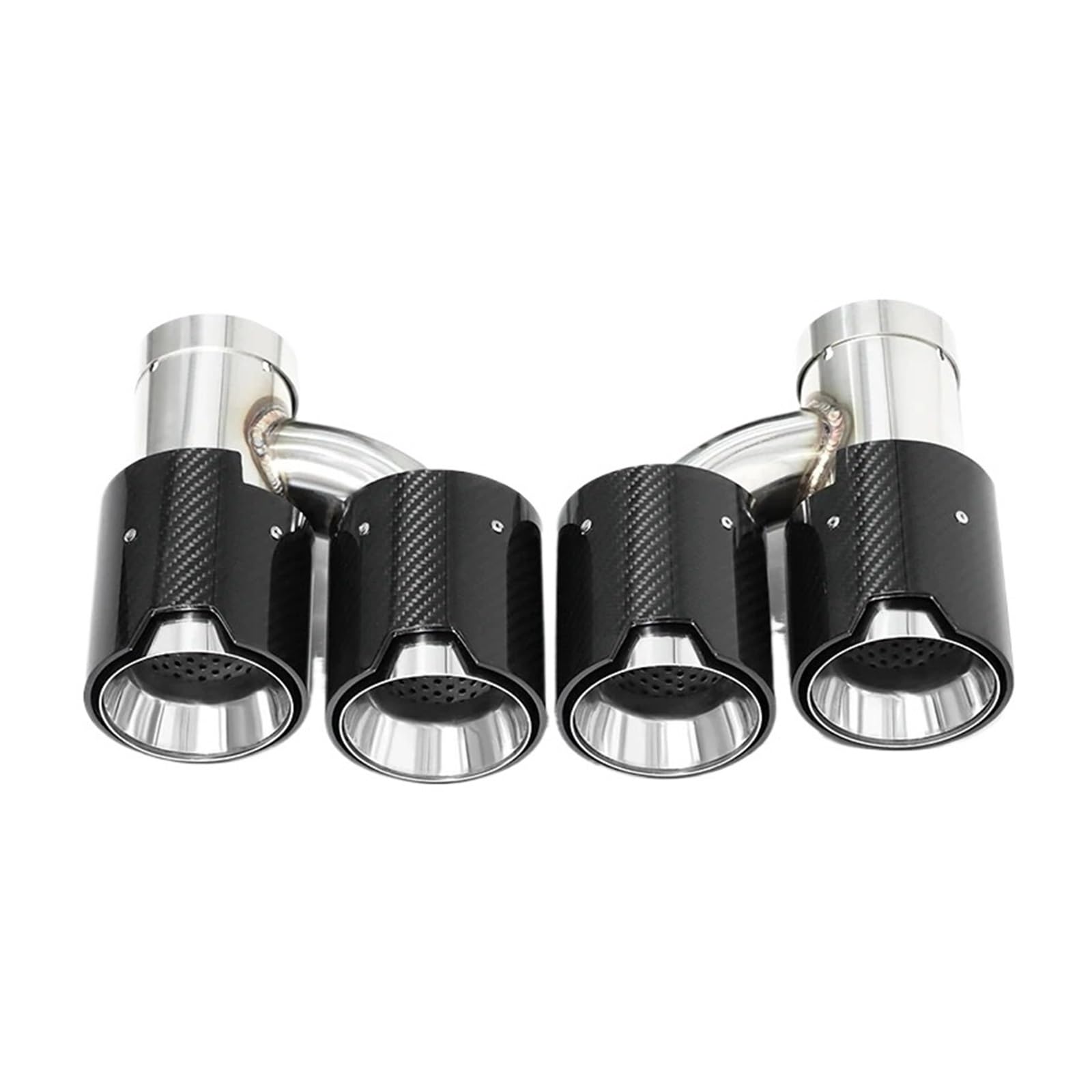 Auspuff Endrohr Für 640i 535i 2013 Auto-Auspuffblende Doppel-Auspuffrohr Edelstahl-Auto-Auspuffblende H-Form Stoßstangen-Auspuffblende Auspuffendrohr(Carbon Fiber B) von RAGPUKMUAN