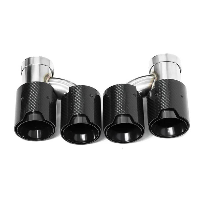 Auspuff Endrohr Für 640i 535i 2013 Auto-Auspuffblende Doppel-Auspuffrohr Edelstahl-Auto-Auspuffblende H-Form Stoßstangen-Auspuffblende Auspuffendrohr(Carbon Fiber C) von RAGPUKMUAN