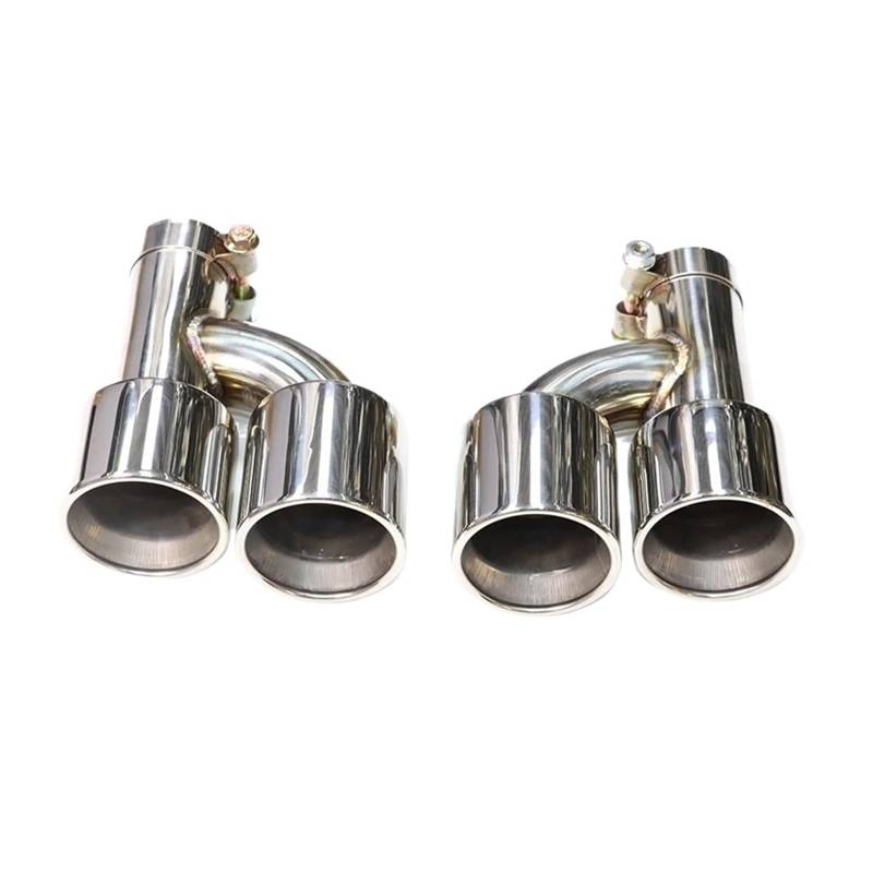 Auspuff Endrohr Für 640i 535i 2013 Auto-Auspuffblende Doppel-Auspuffrohr Edelstahl-Auto-Auspuffblende H-Form Stoßstangen-Auspuffblende Auspuffendrohr(Silver A) von RAGPUKMUAN