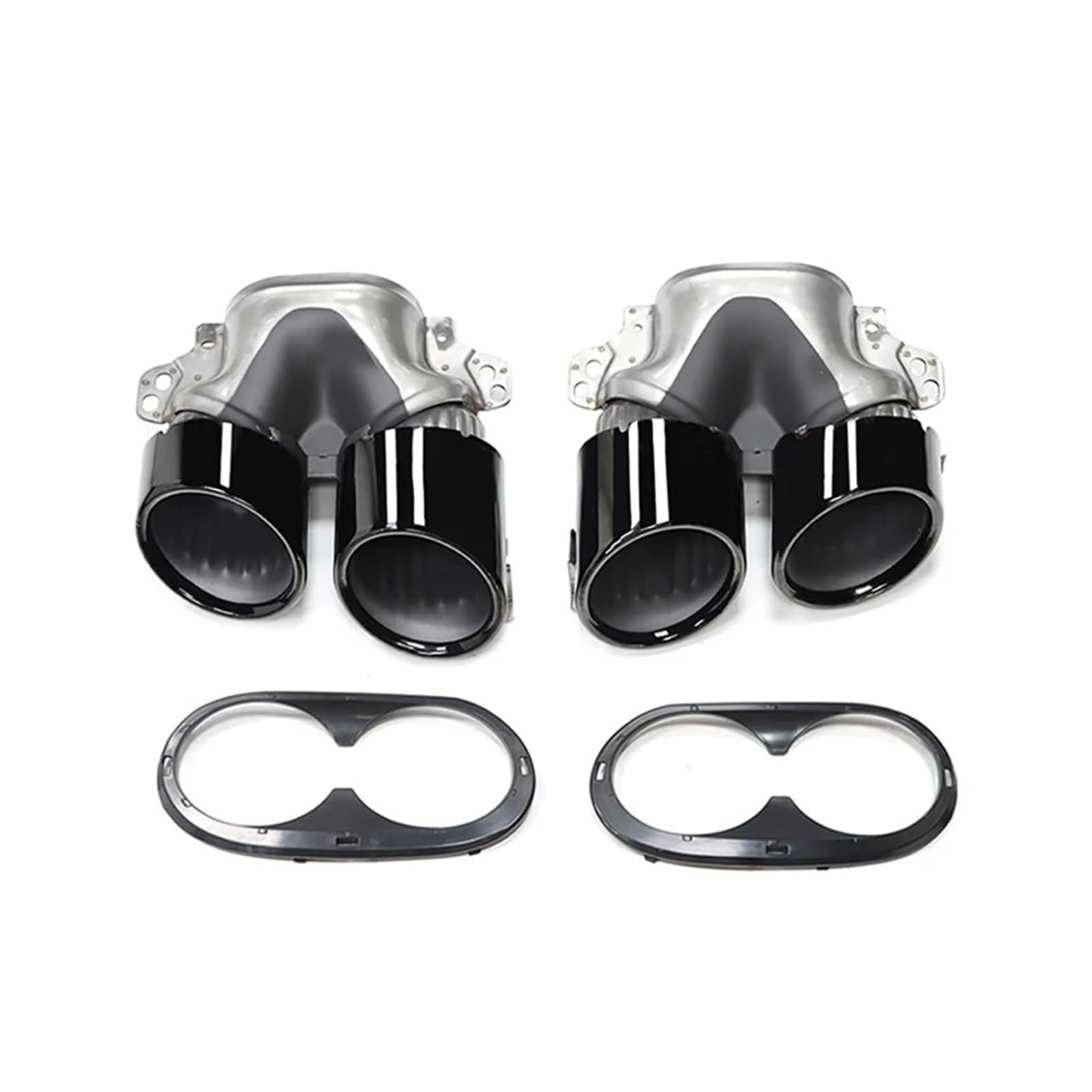 Auspuff Endrohr Für Benz A-Klasse W177 A35 A200 A180 Upgrade A45 Quad Auto Auspuffblende Heckstoßstange Schwarz Schalldämpfer Header Auspuffanlage Auspuffendrohr(Black B) von RAGPUKMUAN