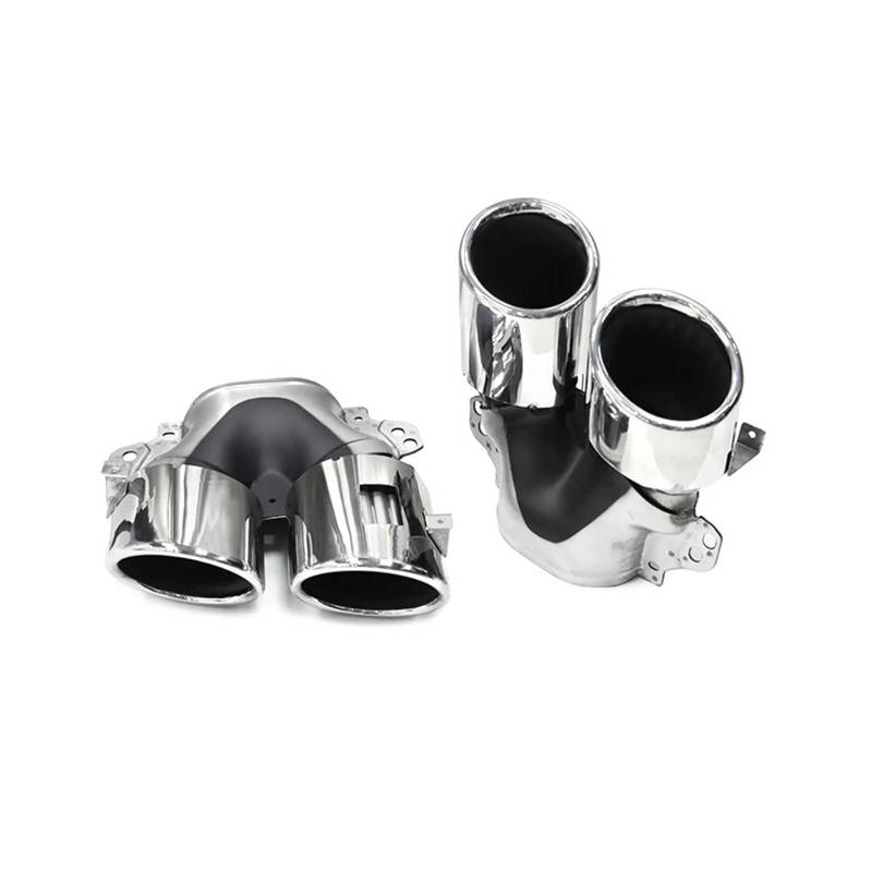 Auspuff Endrohr Für Benz A-Klasse W177 A35 A200 A180 Upgrade A45 Quad Auto Auspuffblende Heckstoßstange Schwarz Schalldämpfer Header Auspuffanlage Auspuffendrohr(Silver A) von RAGPUKMUAN
