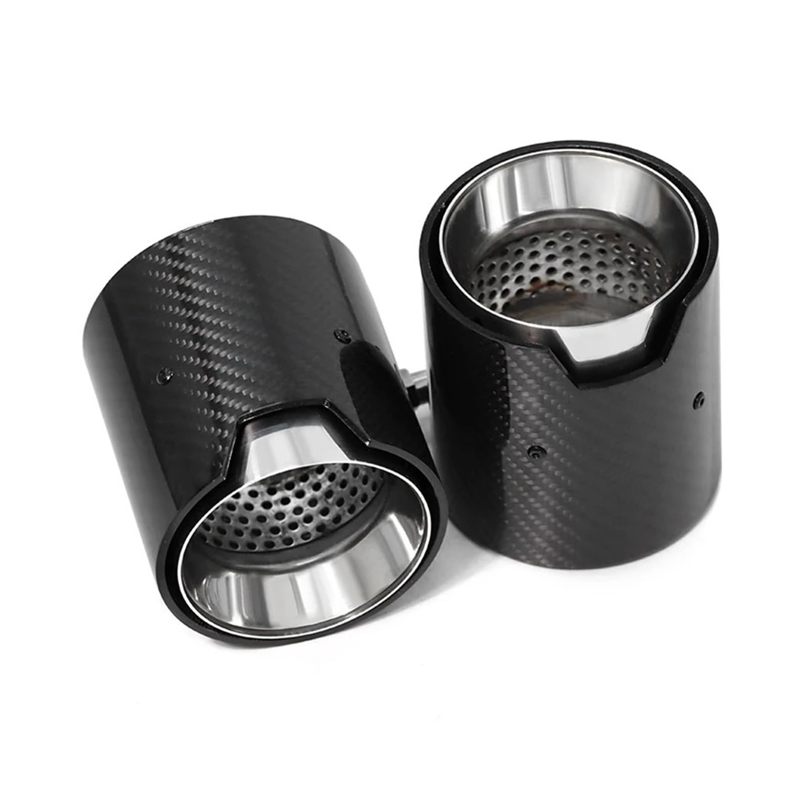 Auspuff Endrohr Für F30 M335i M340i F32 F33 F36 M435i M440i 2 Teile/los Auto Auspuffblende Carbon Fiber ID60mm Schalldämpfer Spitze Endrohr Auspuffendrohr(Silver) von RAGPUKMUAN
