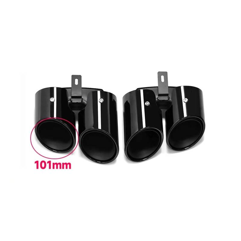 Auspuff Endrohr Für Panamera 971 2018 2019 2020 2021 2022 2023 2024 Auspuffdüsen-Umbau-Upgrade Dual Outlet Quad-Endrohr Edelstahl-Düsenschalldämpfer Auspuffendrohr(Black A) von RAGPUKMUAN