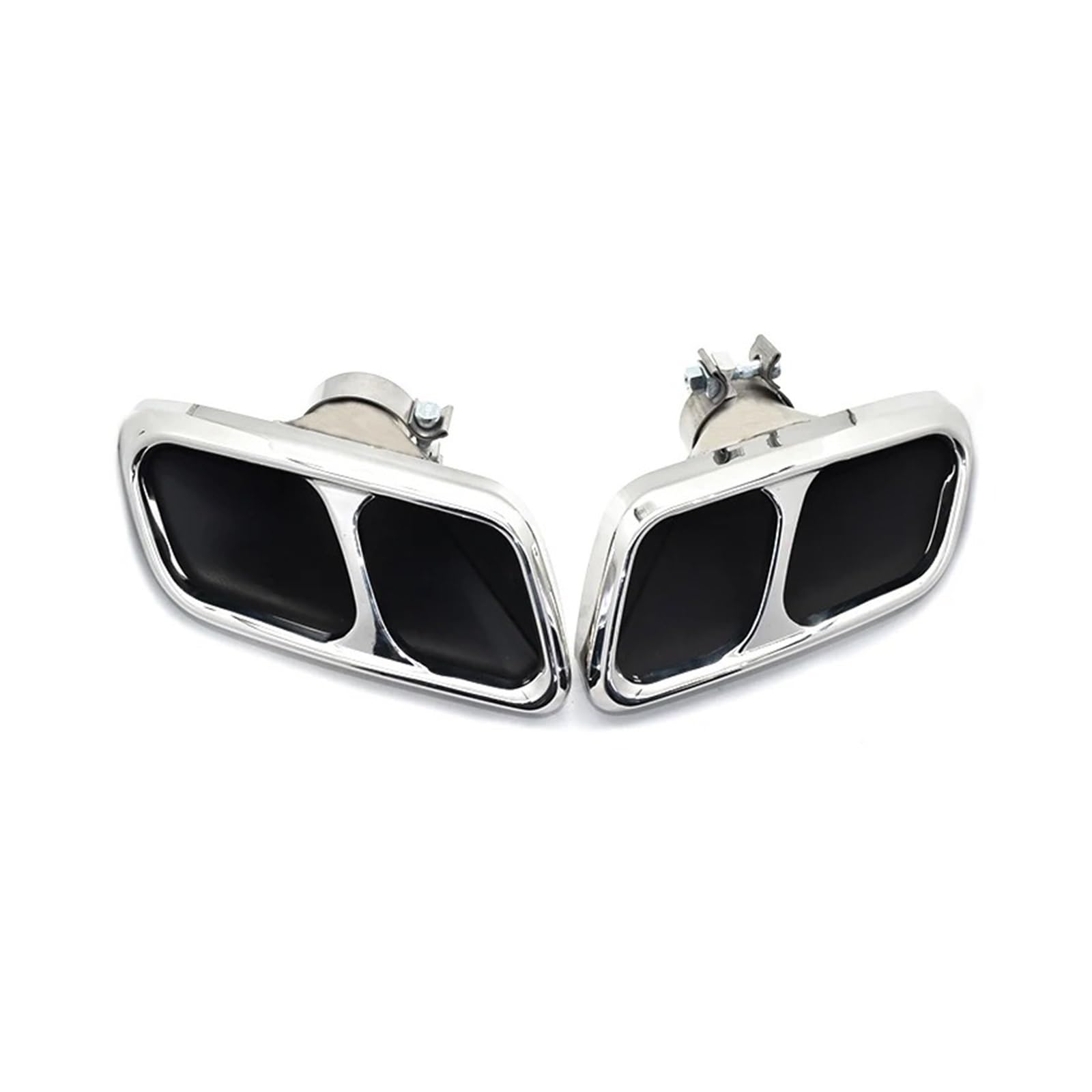 Auspuff Endrohr Für Range Für Rover Für Sport Upgrade SVR 2012-2017 Quadratischer Stoßfänger Schalldämpfer Header Edelstahl Endrohr Auspuffsystem Düse Auspuffendrohr(Silver) von RAGPUKMUAN