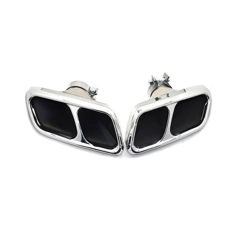 Auspuff Endrohr Für Range Für Rover Für Sport Upgrade SVR 2012-2017 Quadratischer Stoßfänger Schalldämpfer Header Edelstahl Endrohr Auspuffsystem Düse Auspuffendrohr(Silver) von RAGPUKMUAN