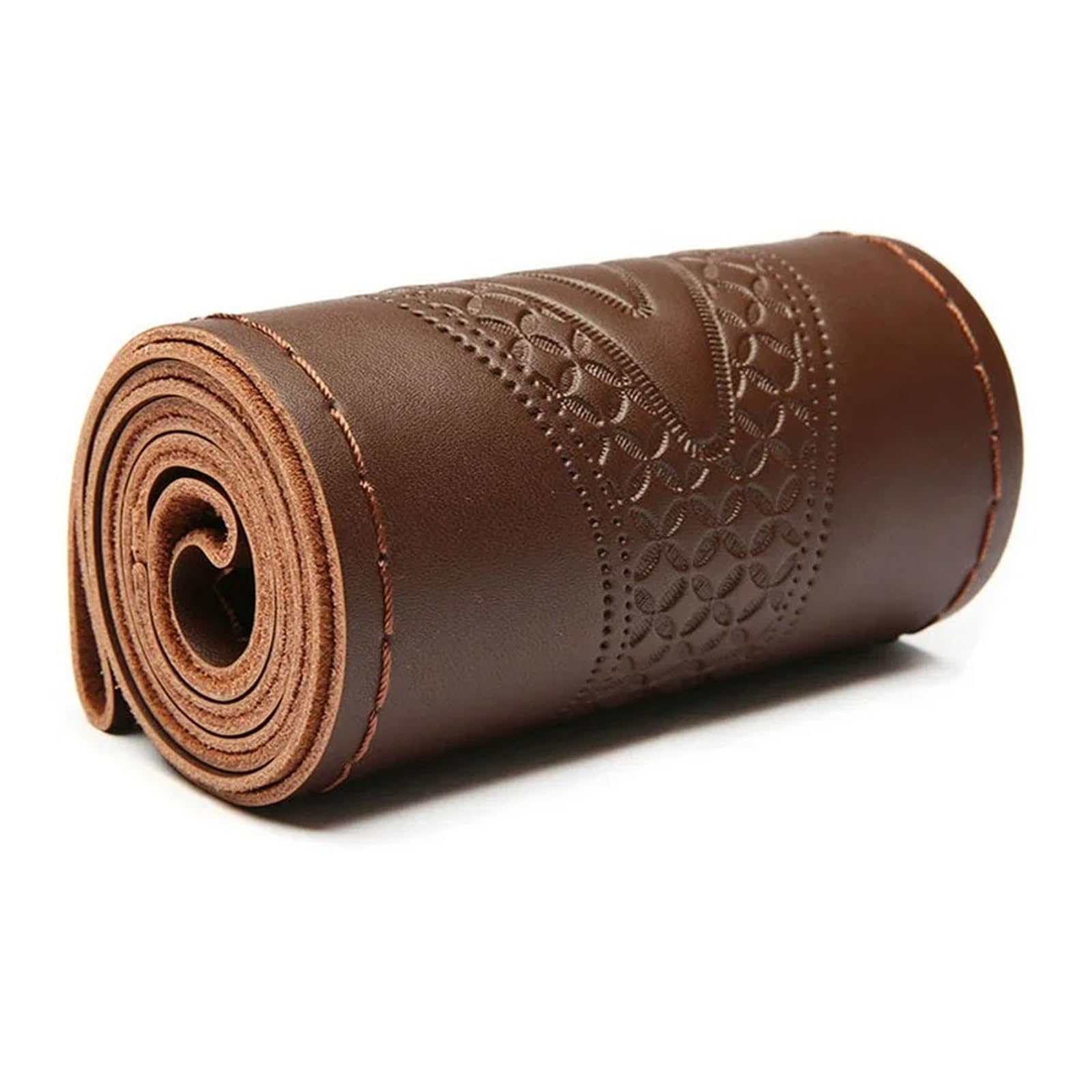 Auto Lenkradabdeckung 15 Zoll 38 cm Leder Braid Auto Lenkrad Abdeckung Anti-Slip Lenkrad Lenkradbezug Fürs Auto(1-Dark Brown) von RAGPUKMUAN