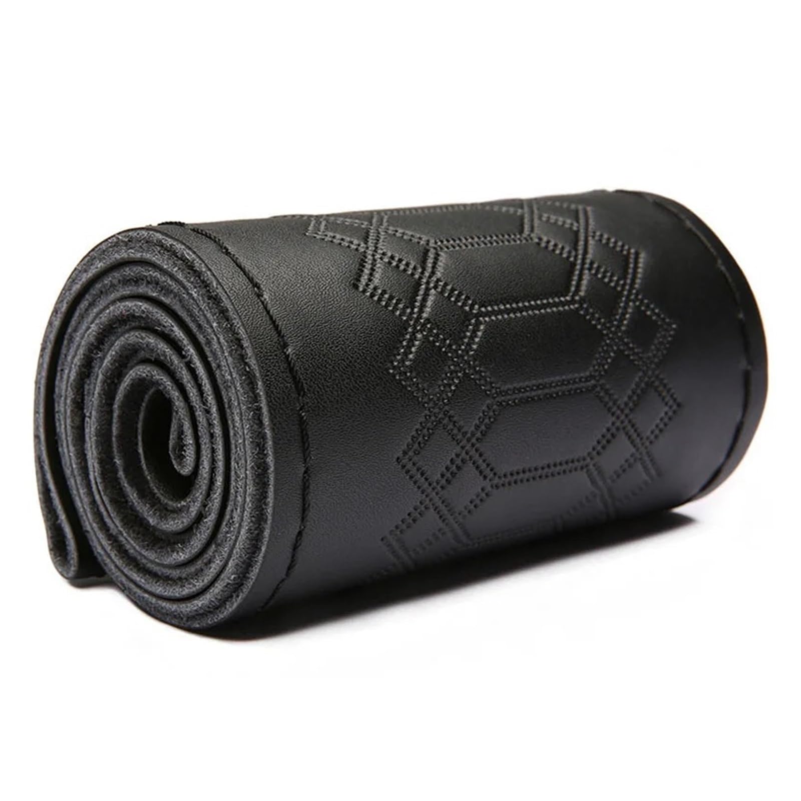 Auto Lenkradabdeckung 15 Zoll 38 cm Leder Braid Auto Lenkrad Abdeckung Anti-Slip Lenkrad Lenkradbezug Fürs Auto(2-Black Thread) von RAGPUKMUAN