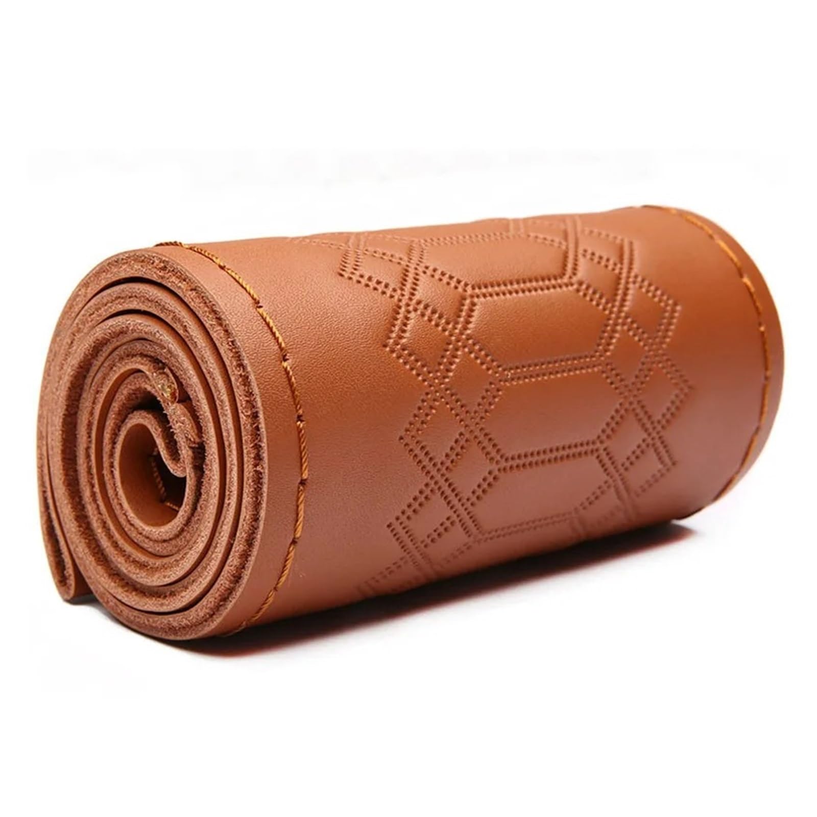 Auto Lenkradabdeckung 15 Zoll 38 cm Leder Braid Auto Lenkrad Abdeckung Anti-Slip Lenkrad Lenkradbezug Fürs Auto(2-Light Brown) von RAGPUKMUAN