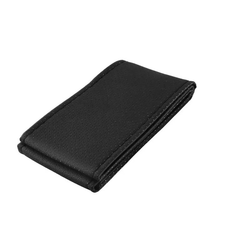 Auto Lenkradabdeckung 38 cm Auto-Lenkradbezug Aus Faserleder Mit Nadelgeflecht Am Lenkrad rutschfest Für Den Innenbereich Lenkradbezug Fürs Auto(Black) von RAGPUKMUAN