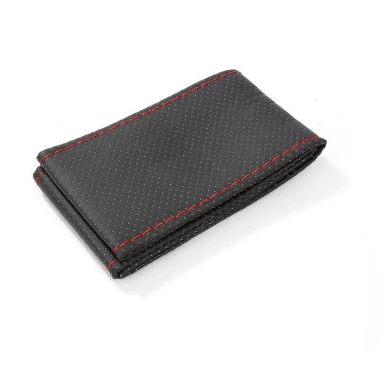 Auto Lenkradabdeckung 38 cm Auto-Lenkradbezug Aus Faserleder Mit Nadelgeflecht Am Lenkrad rutschfest Für Den Innenbereich Lenkradbezug Fürs Auto(Black and RED) von RAGPUKMUAN