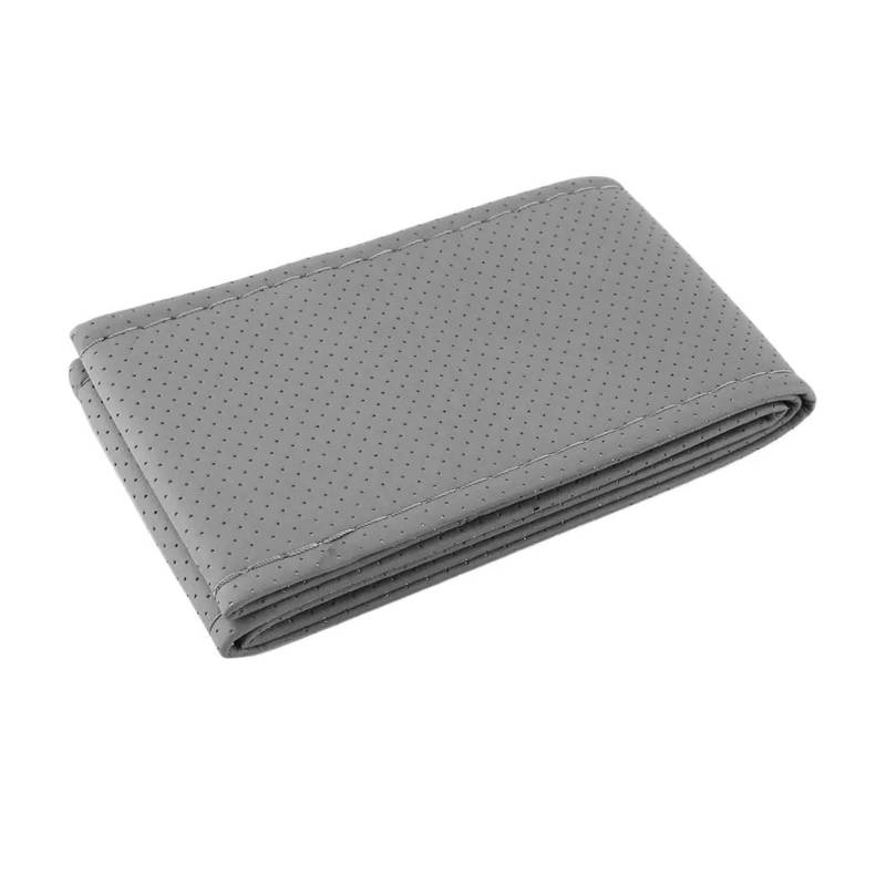 Auto Lenkradabdeckung 38 cm Auto-Lenkradbezug Aus Faserleder Mit Nadelgeflecht Am Lenkrad rutschfest Für Den Innenbereich Lenkradbezug Fürs Auto(Grey Gray) von RAGPUKMUAN