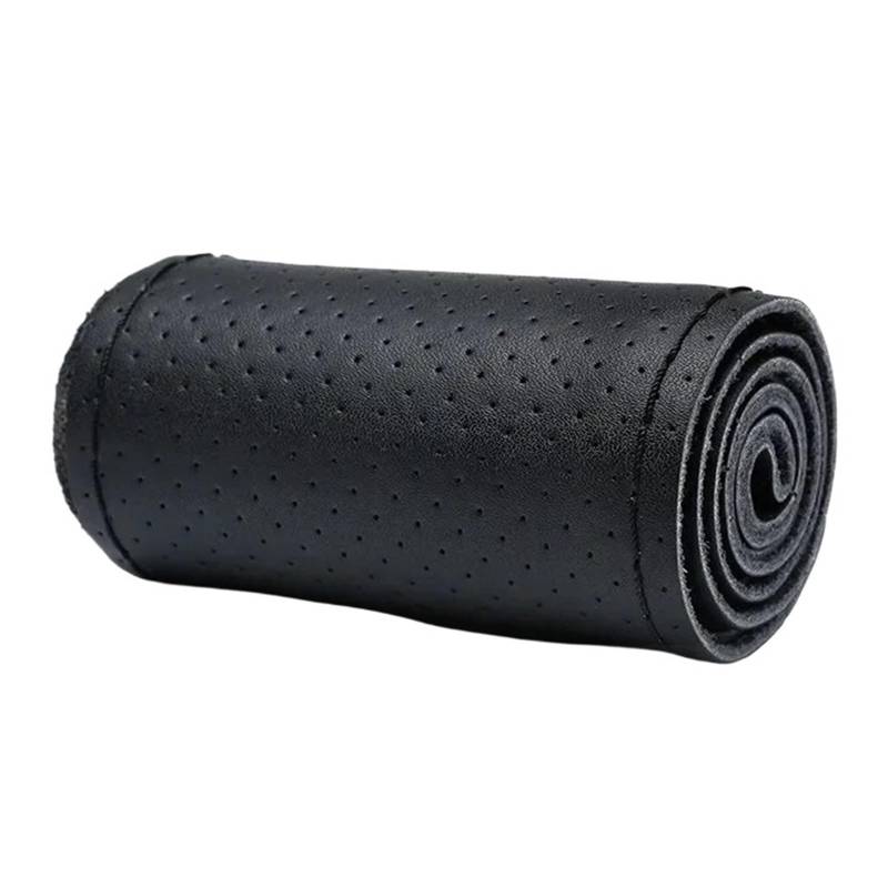 Auto Lenkradabdeckung 40cm 42cm 45cm 47cm 50cm Lenkrad Schutzhülle Leder Auto Lenkrad Abdeckung LKW Bus LKW Braid Lenkradbezug Fürs Auto(All Black-42CM) von RAGPUKMUAN