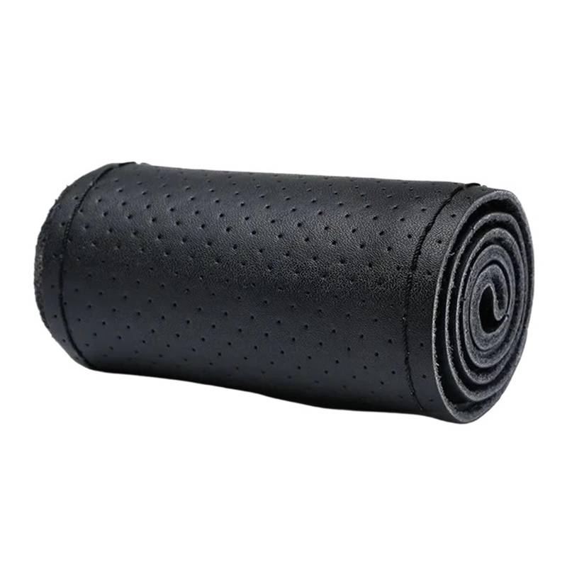 Auto Lenkradabdeckung 40cm 42cm 45cm 47cm 50cm Lenkrad Schutzhülle Leder Auto Lenkrad Abdeckung LKW Bus LKW Braid Lenkradbezug Fürs Auto(All Black-50CM) von RAGPUKMUAN