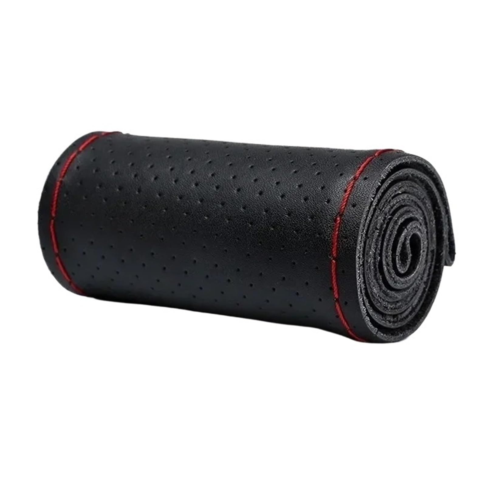 Auto Lenkradabdeckung 40cm 42cm 45cm 47cm 50cm Lenkrad Schutzhülle Leder Auto Lenkrad Abdeckung LKW Bus LKW Braid Lenkradbezug Fürs Auto(Black and Red-45CM) von RAGPUKMUAN