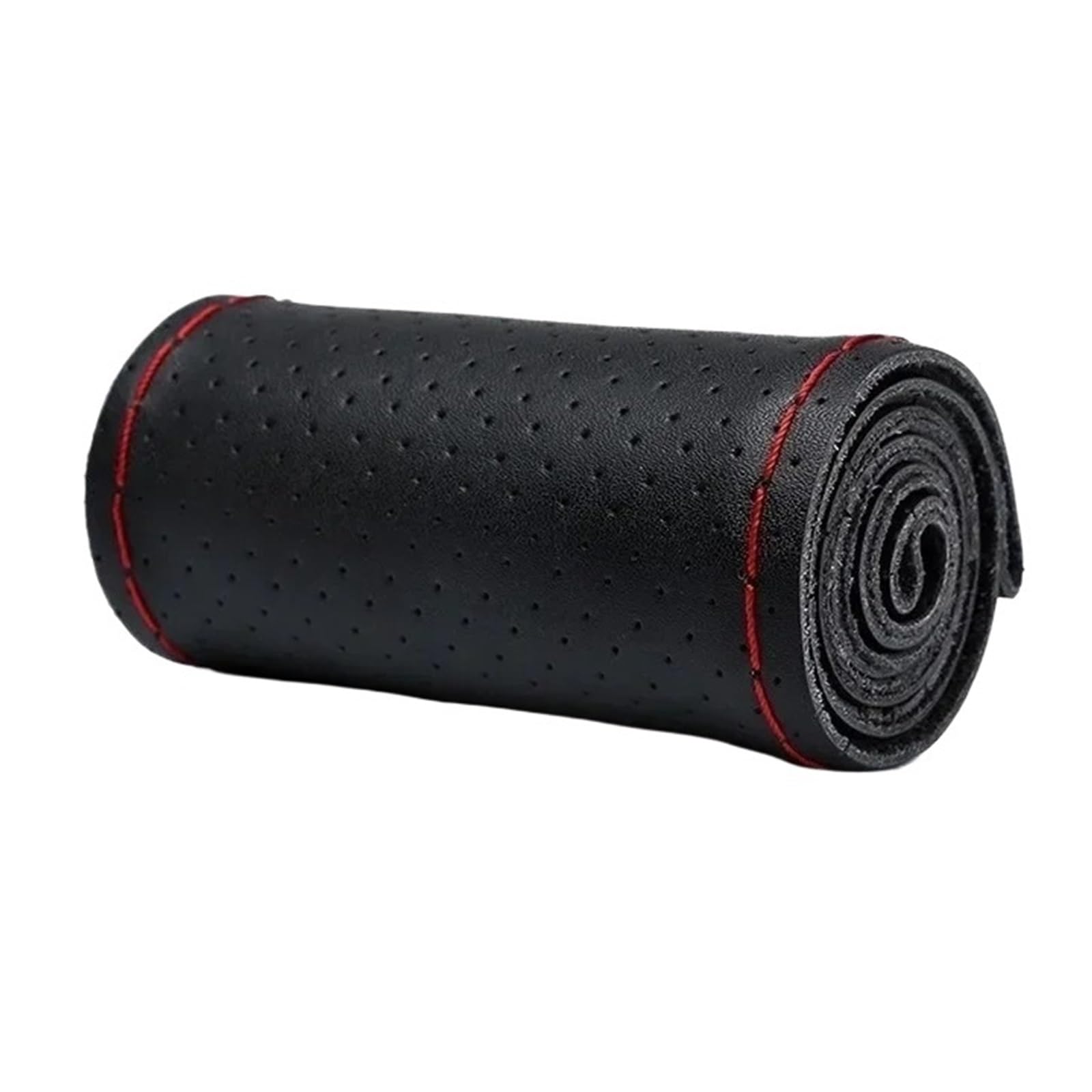 Auto Lenkradabdeckung 40cm 42cm 45cm 47cm 50cm Lenkrad Schutzhülle Leder Auto Lenkrad Abdeckung LKW Bus LKW Braid Lenkradbezug Fürs Auto(Black and Red-47CM) von RAGPUKMUAN