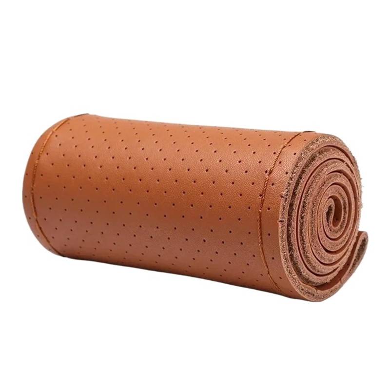 Auto Lenkradabdeckung 40cm 42cm 45cm 47cm 50cm Lenkrad Schutzhülle Leder Auto Lenkrad Abdeckung LKW Bus LKW Braid Lenkradbezug Fürs Auto(Brown-42CM) von RAGPUKMUAN