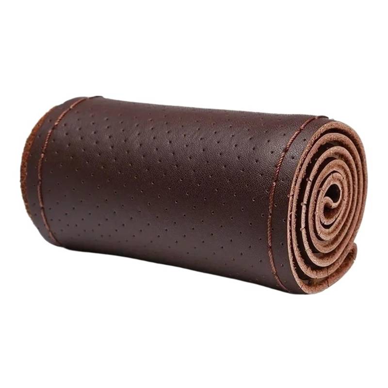 Auto Lenkradabdeckung 40cm 42cm 45cm 47cm 50cm Lenkrad Schutzhülle Leder Auto Lenkrad Abdeckung LKW Bus LKW Braid Lenkradbezug Fürs Auto(Coffee-42CM) von RAGPUKMUAN