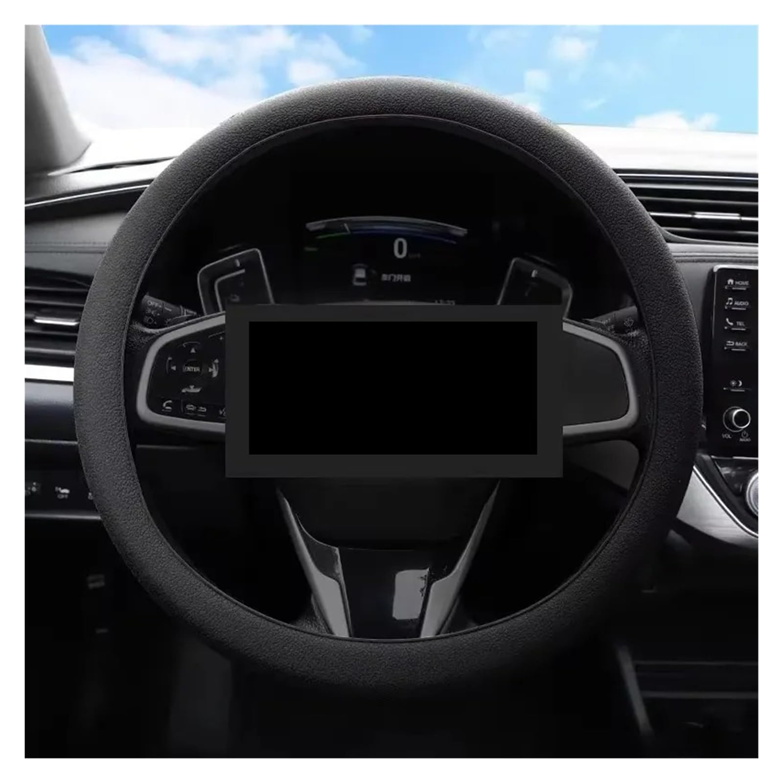 Auto Lenkradabdeckung Auto Silikon Lenkrad Abdeckung Weiche Nicht-Slip Lenkrad Auto Schutzhülle Shell Abdeckungen Zubehör Lenkradbezug Fürs Auto(Black) von RAGPUKMUAN