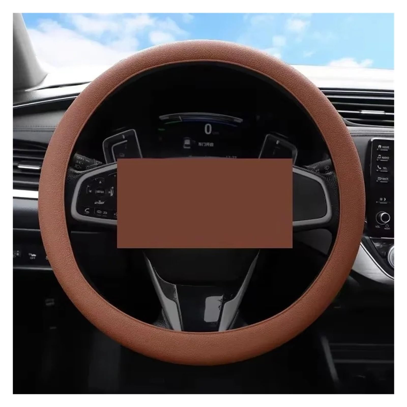 Auto Lenkradabdeckung Auto Silikon Lenkrad Abdeckung Weiche Nicht-Slip Lenkrad Auto Schutzhülle Shell Abdeckungen Zubehör Lenkradbezug Fürs Auto(Brown) von RAGPUKMUAN
