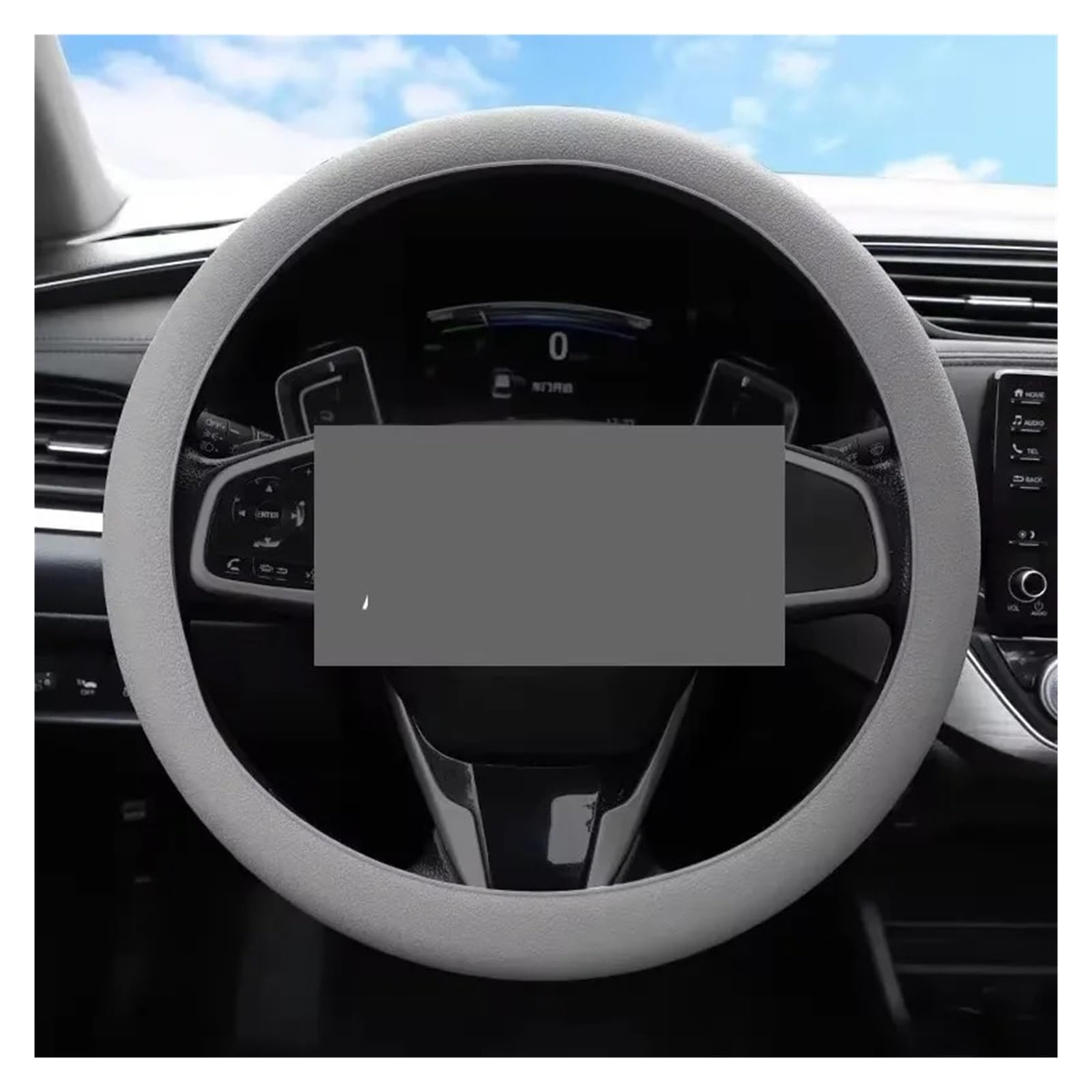Auto Lenkradabdeckung Auto Silikon Lenkrad Abdeckung Weiche Nicht-Slip Lenkrad Auto Schutzhülle Shell Abdeckungen Zubehör Lenkradbezug Fürs Auto(Gray) von RAGPUKMUAN