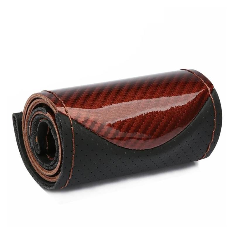 Auto Lenkradabdeckung Crystal Carbon Fiber Sports Handgenähte Lenkradabdeckung Auto-Radabdeckung Rutschfestes Ledergeflecht Für Das Lenkrad Lenkradbezug Fürs Auto(Coffee) von RAGPUKMUAN